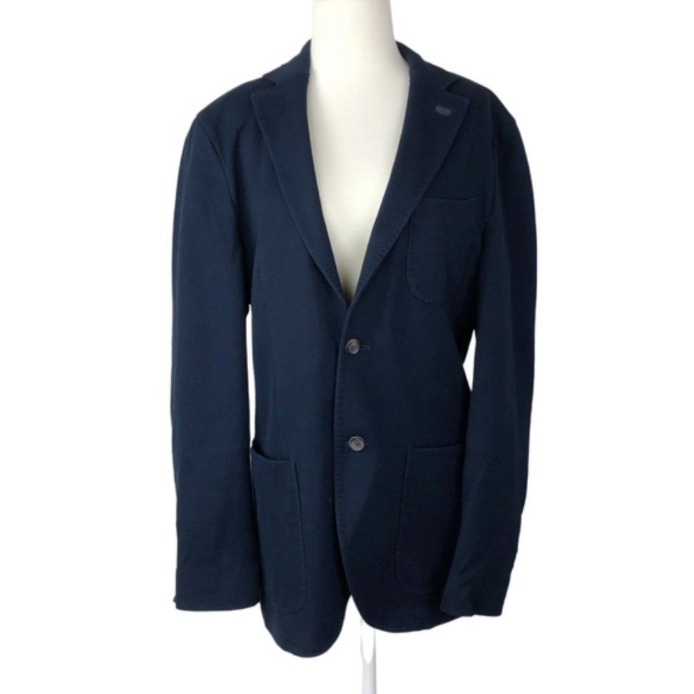Massimo Dutti Navy Blue Long Sleeve Blazer Jacket